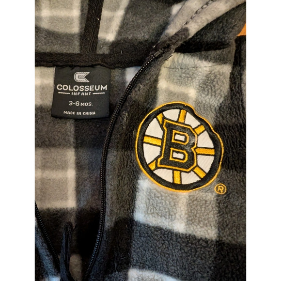 Boston Bruins Infant Zip Up Hooded Romper One Piece NHL 3-6 months - Picture 3 of 4